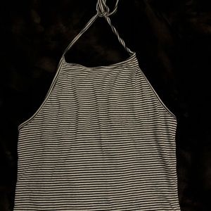 Brandy Melville cropped stripped halter top